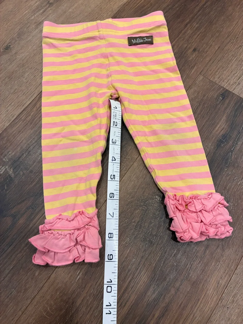 Matilda Jane Busy Bee The Adventure Begins Leggings Pink Stripe Bottoms 12-18m